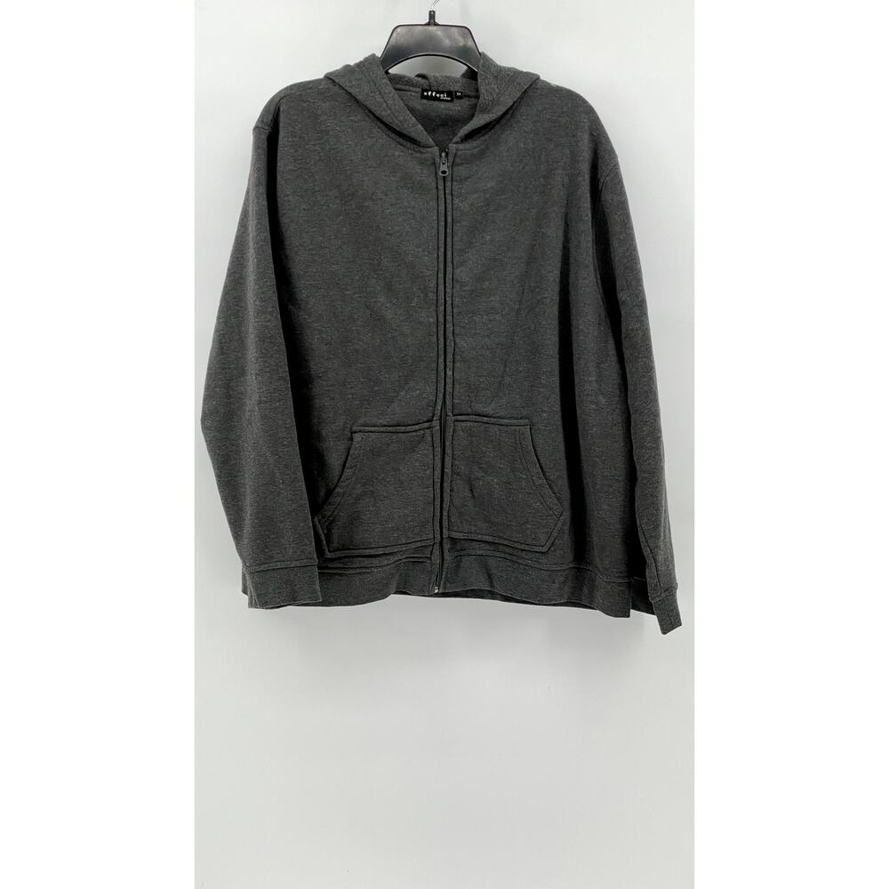 EFFECI Women's Gray Plus Zip-Up Hooded Sweater SZ 3X